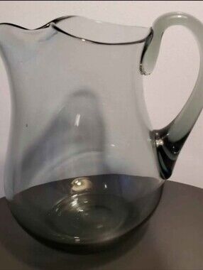 Vintage Holmegaard Glass Pinch Jug Bar Cart Decor Handblown